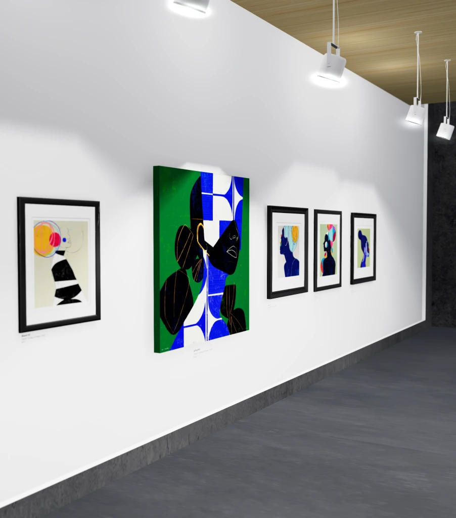 a snapshot of an art exhibit