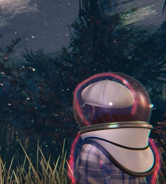 an avatar under the water, exploring the ocean